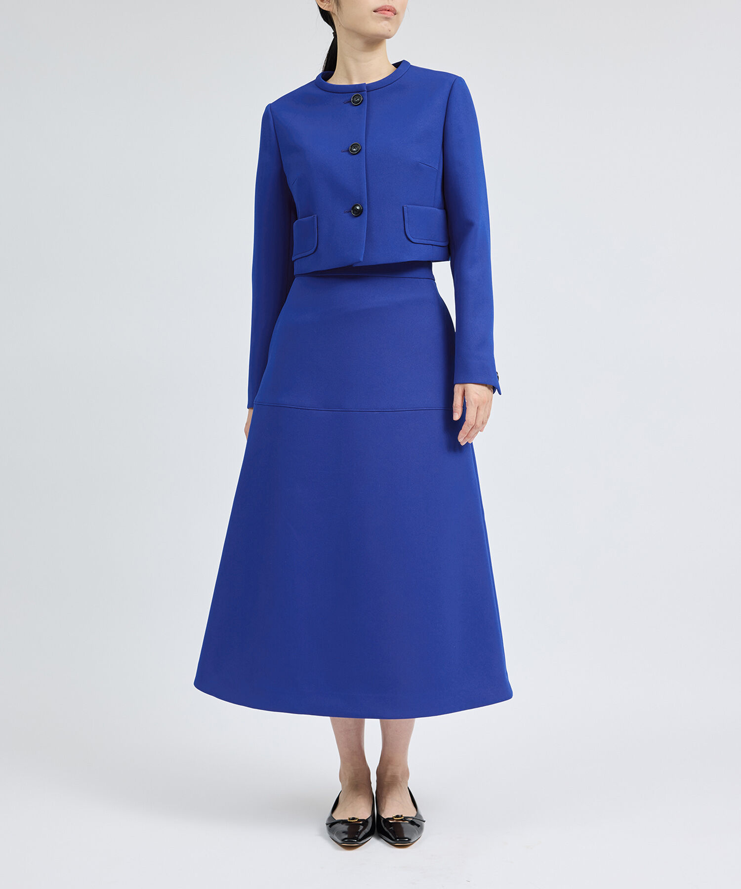 ROPE「トリプルクロスノーカラーショートジャケット/セットアップ対応」|ノーカラージャケット|