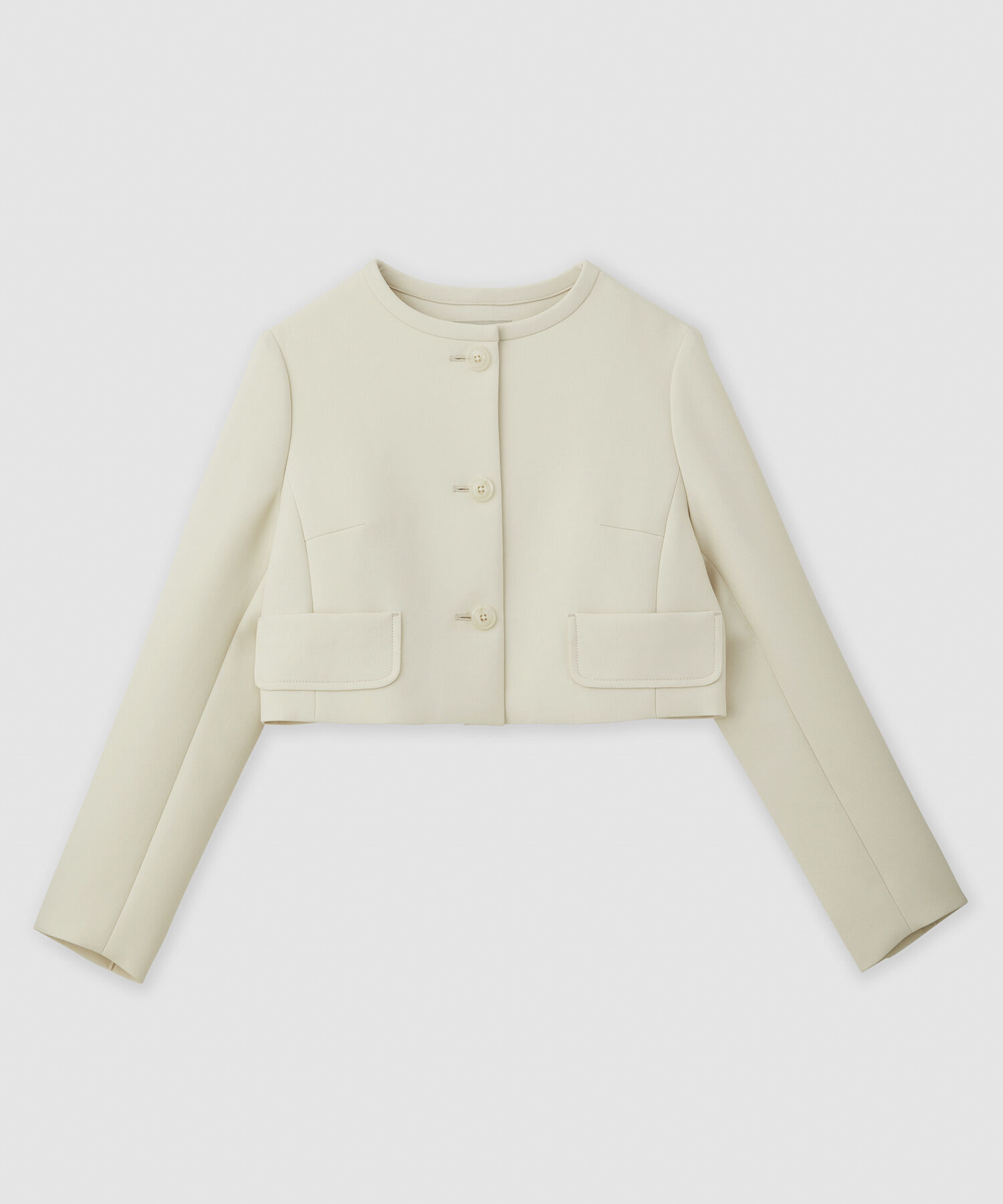 ROPE「トリプルクロスノーカラーショートジャケット/セットアップ対応」|ノーカラージャケット|