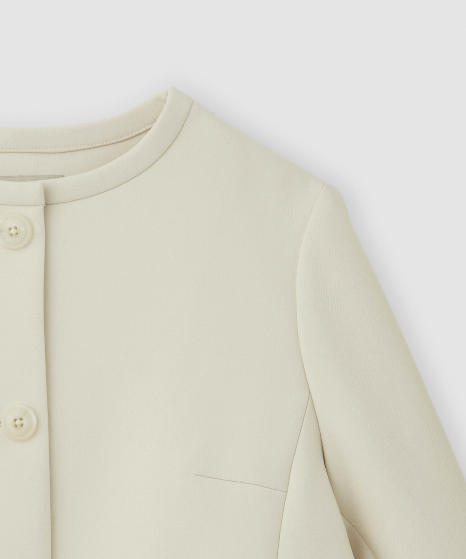 ROPE「トリプルクロスノーカラーショートジャケット/セットアップ対応」|ノーカラージャケット|