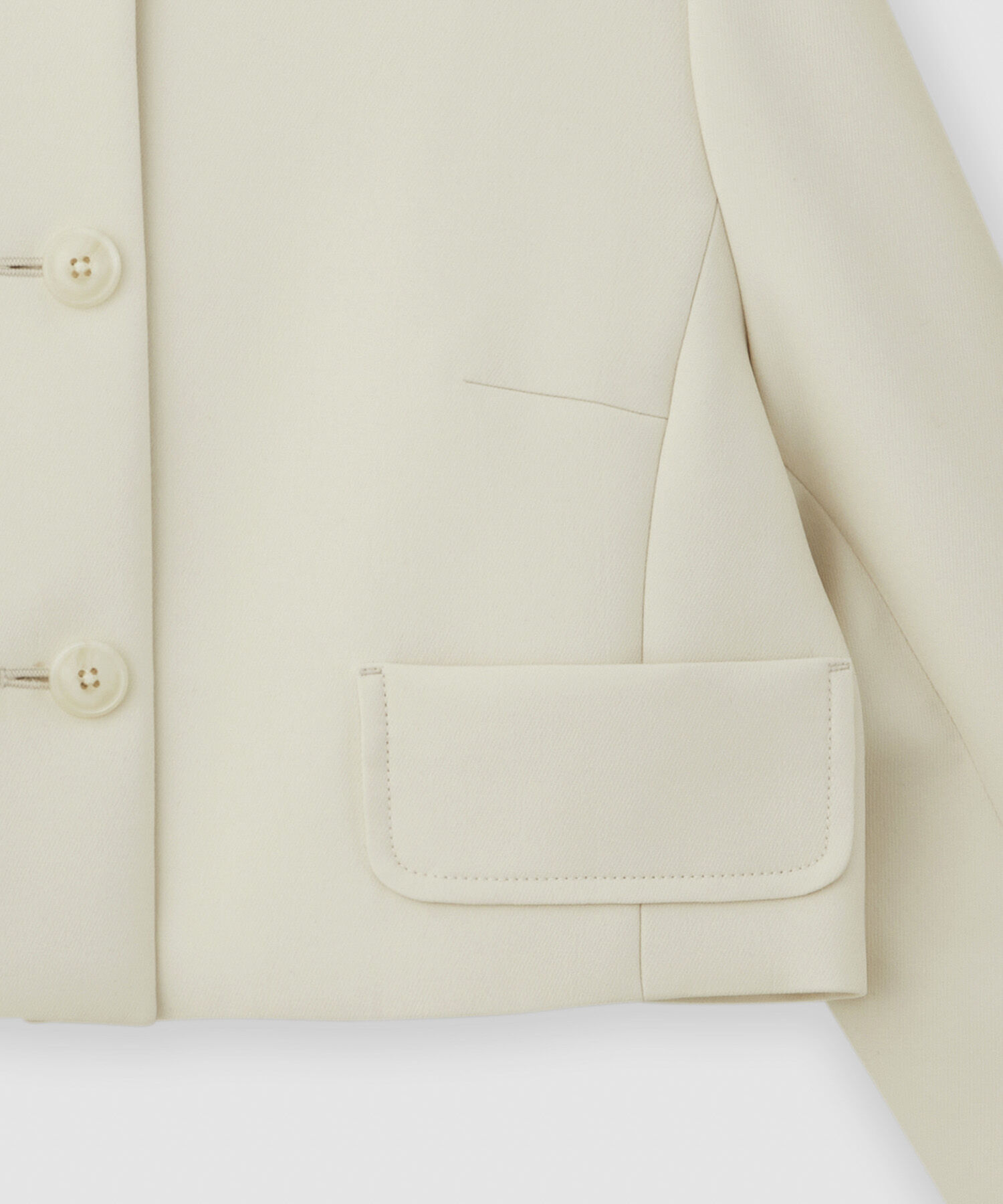 ROPE「トリプルクロスノーカラーショートジャケット/セットアップ対応」|ノーカラージャケット|