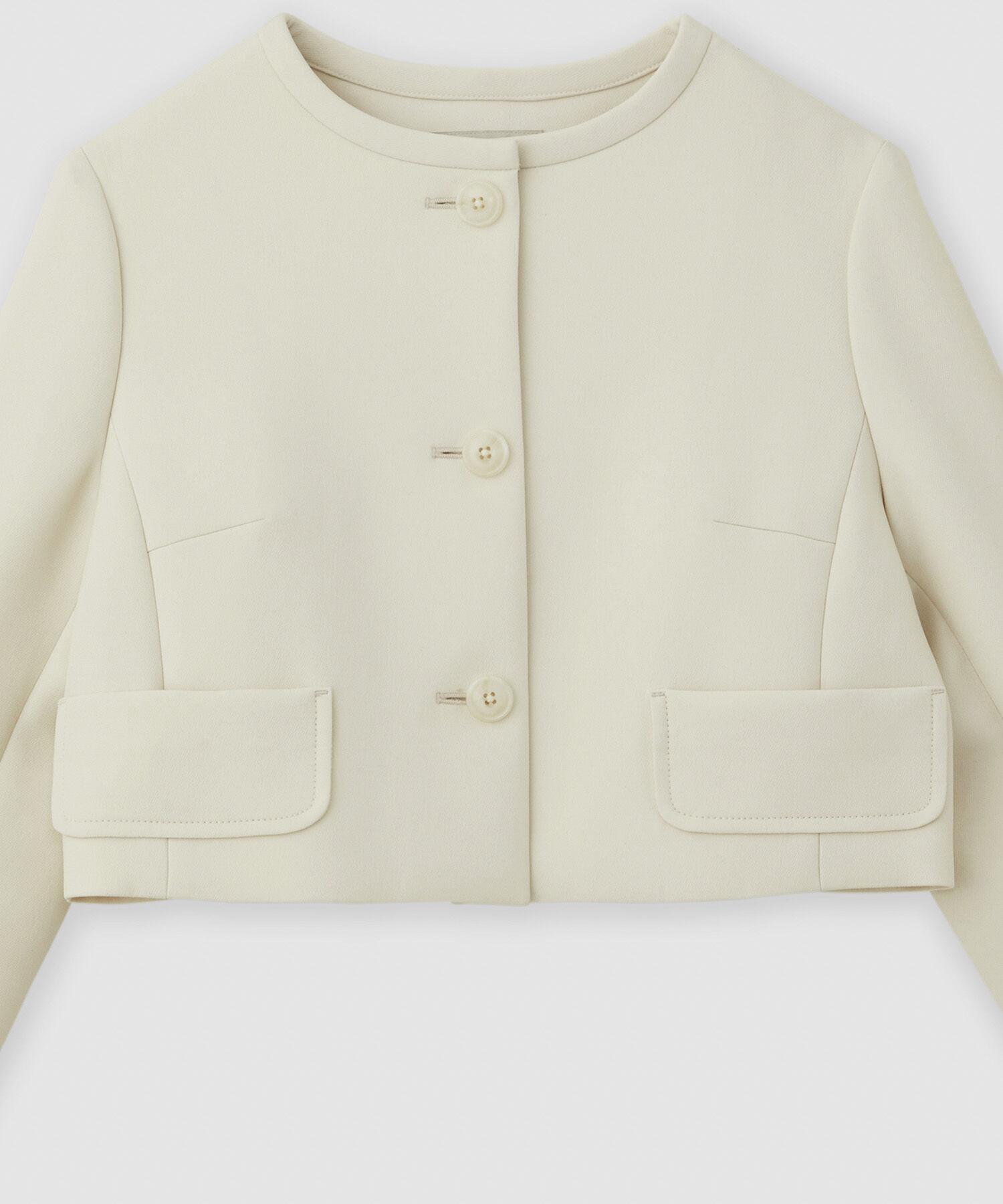 ROPE「トリプルクロスノーカラーショートジャケット/セットアップ対応」|ノーカラージャケット|