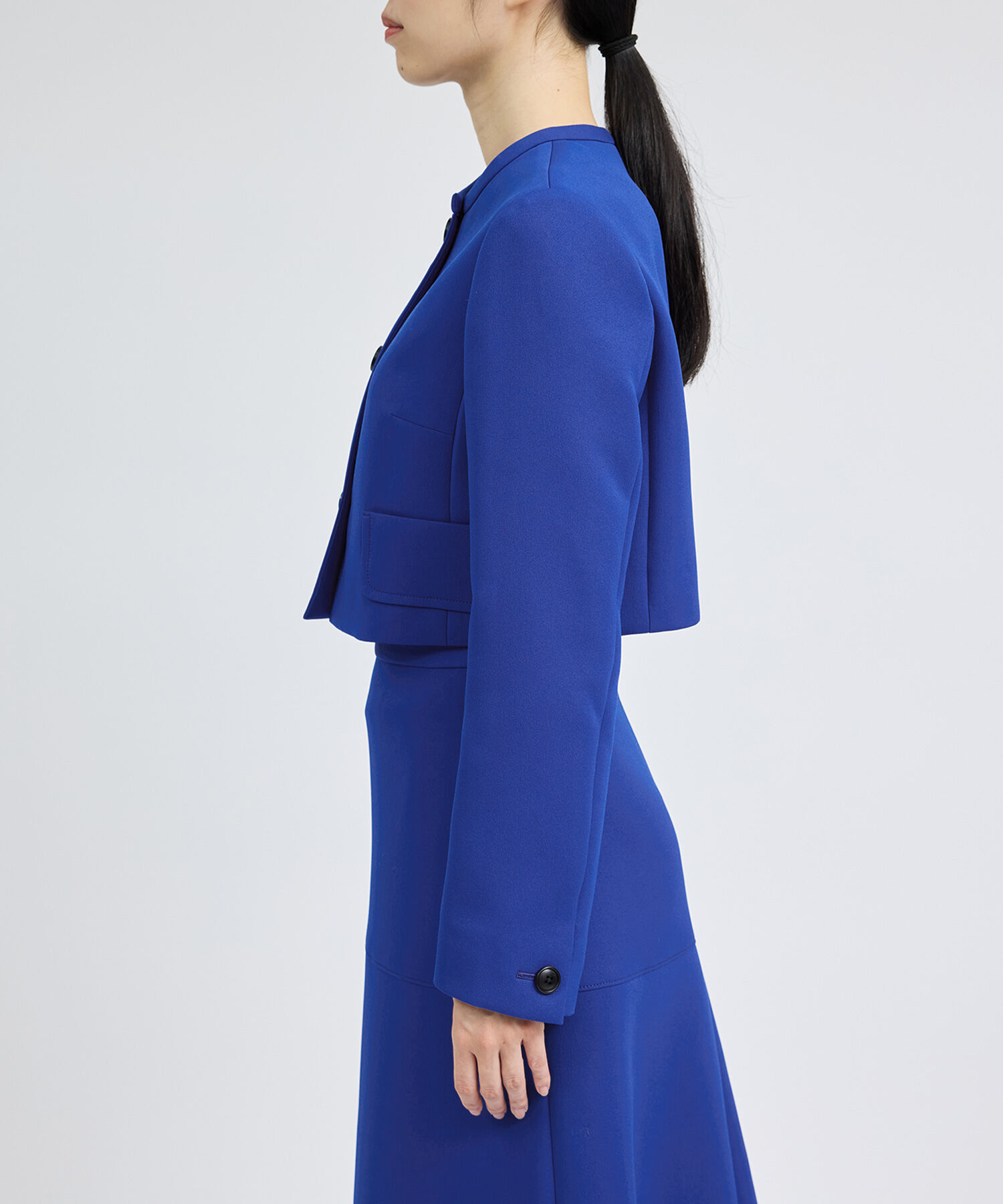 ROPE「トリプルクロスノーカラーショートジャケット/セットアップ対応」|ノーカラージャケット|