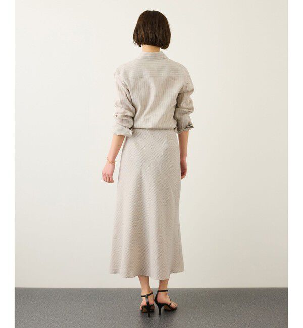 ROPE「リネンシルクコットンマーメイドスカート(無地＆ストライス)/イージーケア・セットアップ対応」|スカート|