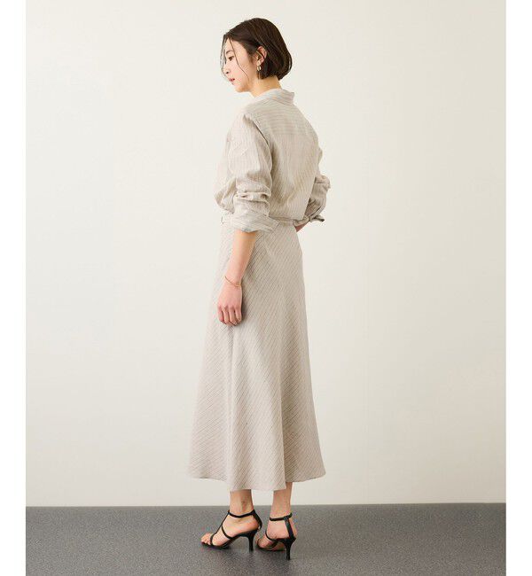 ROPE「リネンシルクコットンマーメイドスカート(無地＆ストライス)/イージーケア・セットアップ対応」|スカート|