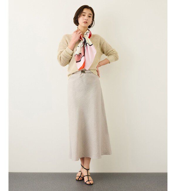 ROPE「リネンシルクコットンマーメイドスカート(無地＆ストライス)/イージーケア・セットアップ対応」|スカート|