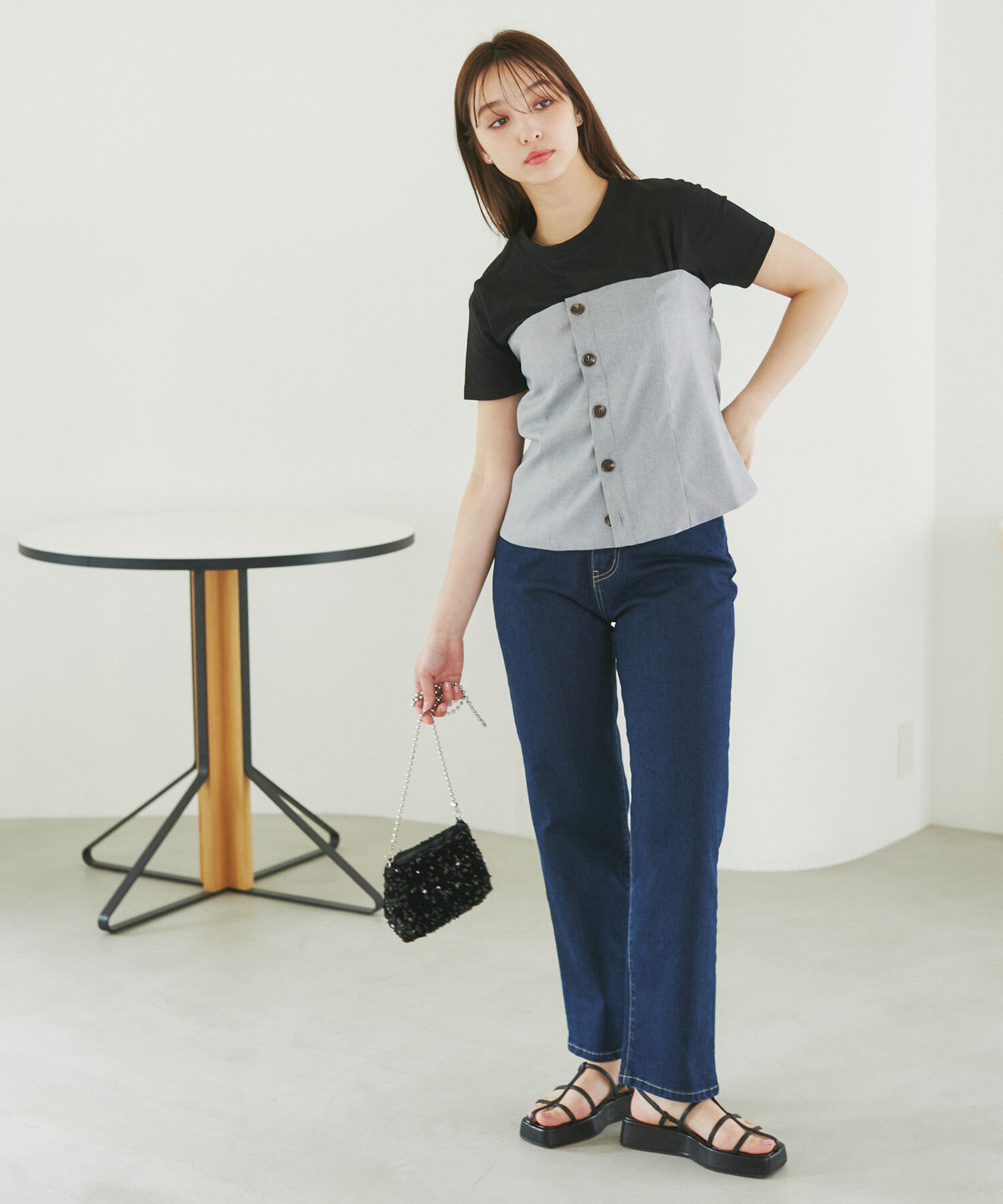 Rope&rsquo;Picnic「異素材ドッキングレイヤードトップス」|Tシャツ・カットソー|