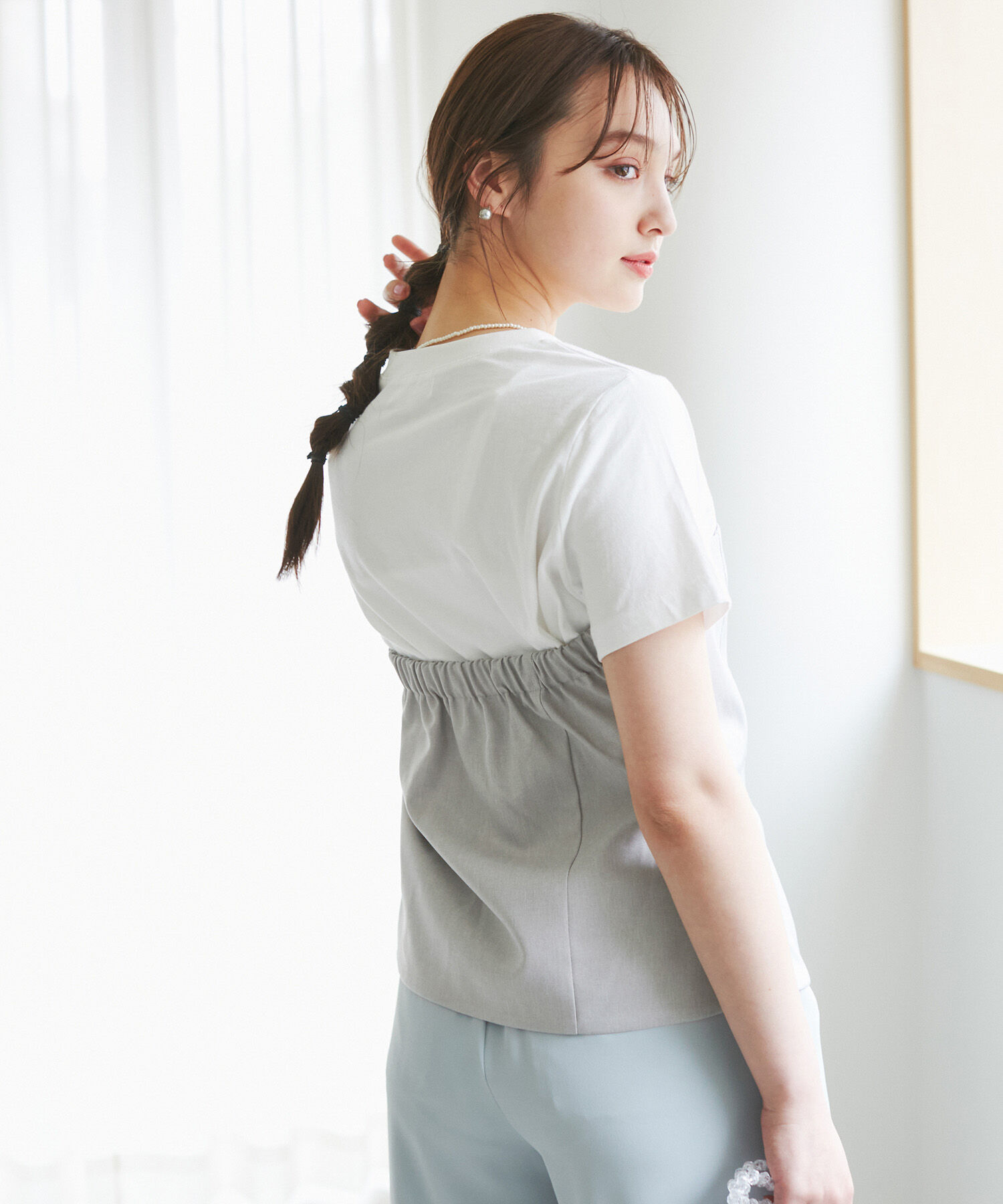 Rope&rsquo;Picnic「異素材ドッキングレイヤードトップス」|Tシャツ・カットソー|