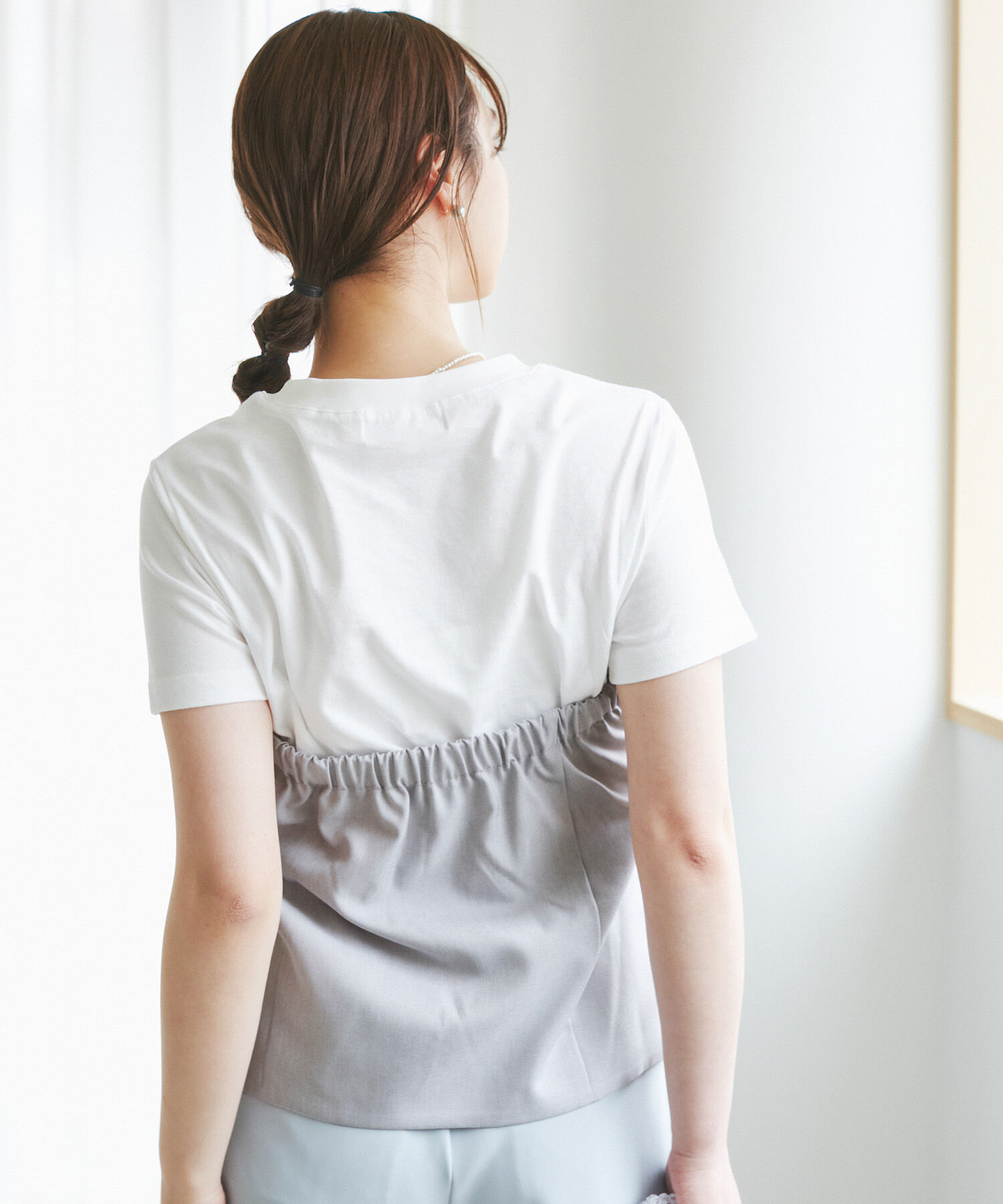 Rope&rsquo;Picnic「異素材ドッキングレイヤードトップス」|Tシャツ・カットソー|