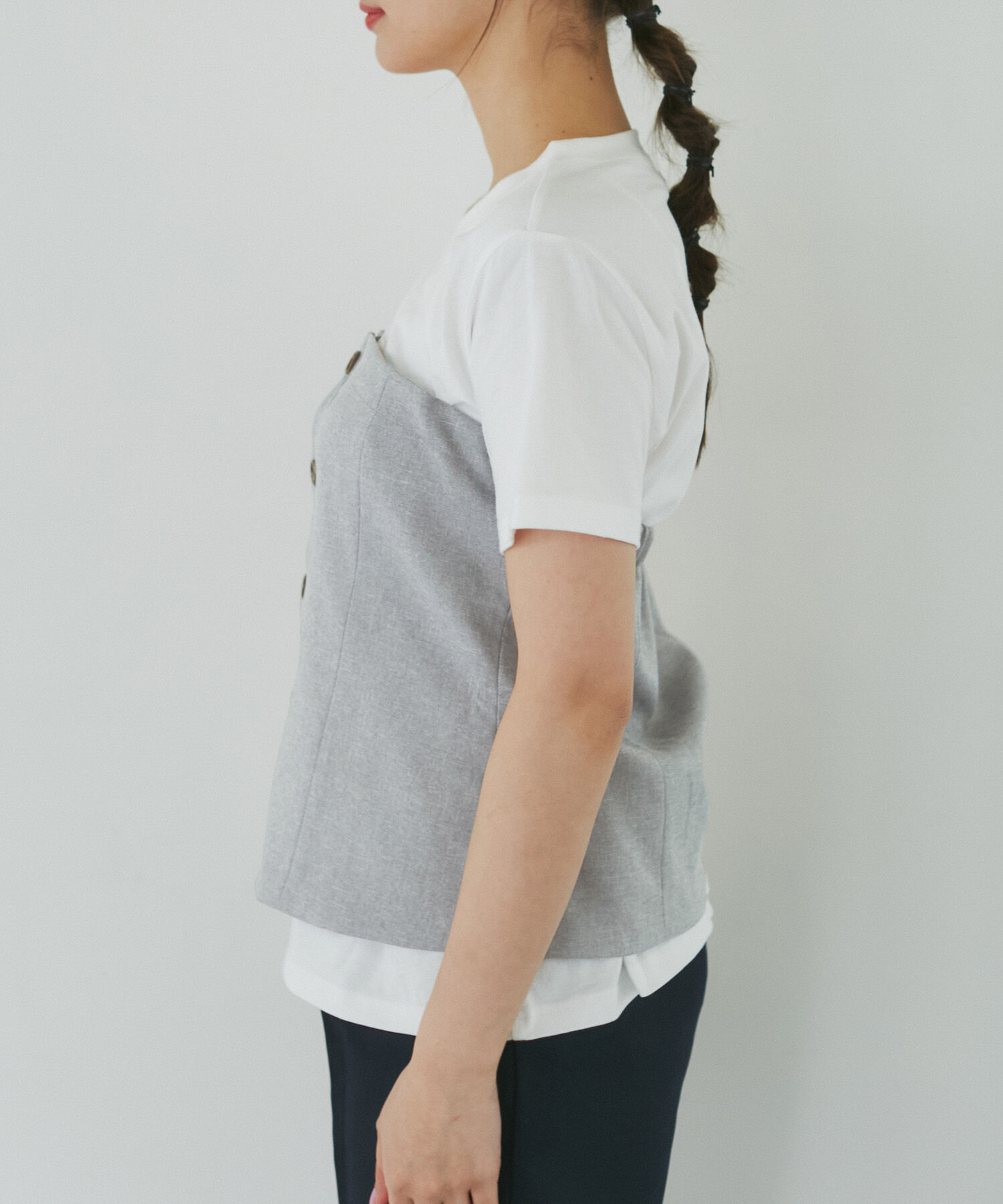 Rope&rsquo;Picnic「異素材ドッキングレイヤードトップス」|Tシャツ・カットソー|