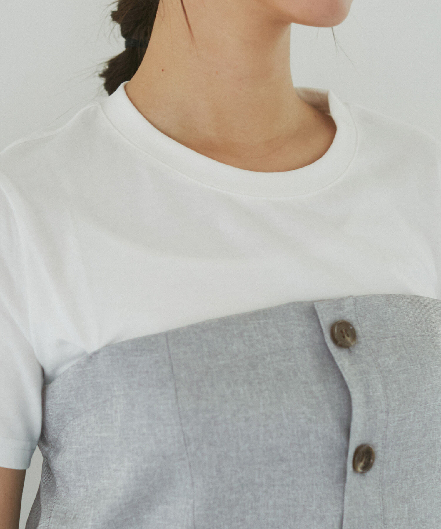 Rope&rsquo;Picnic「異素材ドッキングレイヤードトップス」|Tシャツ・カットソー|