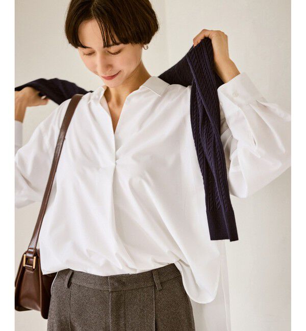 Rope&rsquo;Picnic「スキッパーシャツ/UVカット・イージーケア」|シャツ・ブラウス|オフホワイト(15)