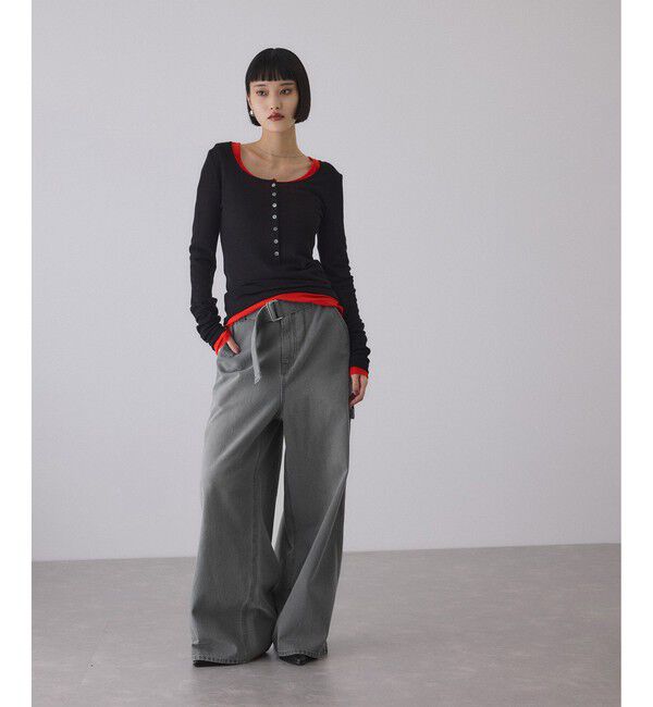 ADAM ET ROPE'「ペインターワイドパンツ」|チノ|