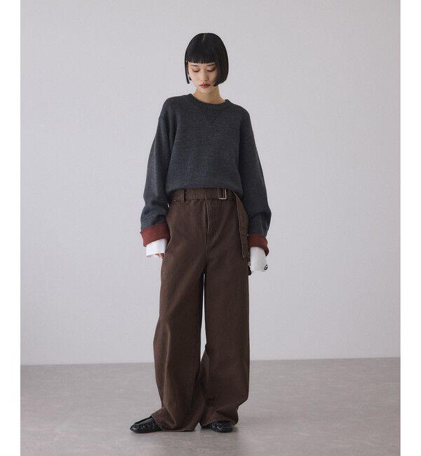 ADAM ET ROPE'「ペインターワイドパンツ」|チノ|
