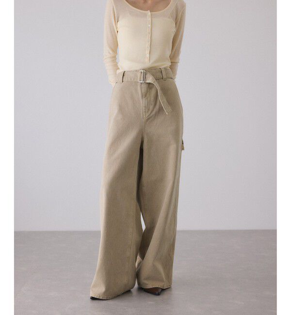 ADAM ET ROPE'「ペインターワイドパンツ」|チノ|ベージュ(27)