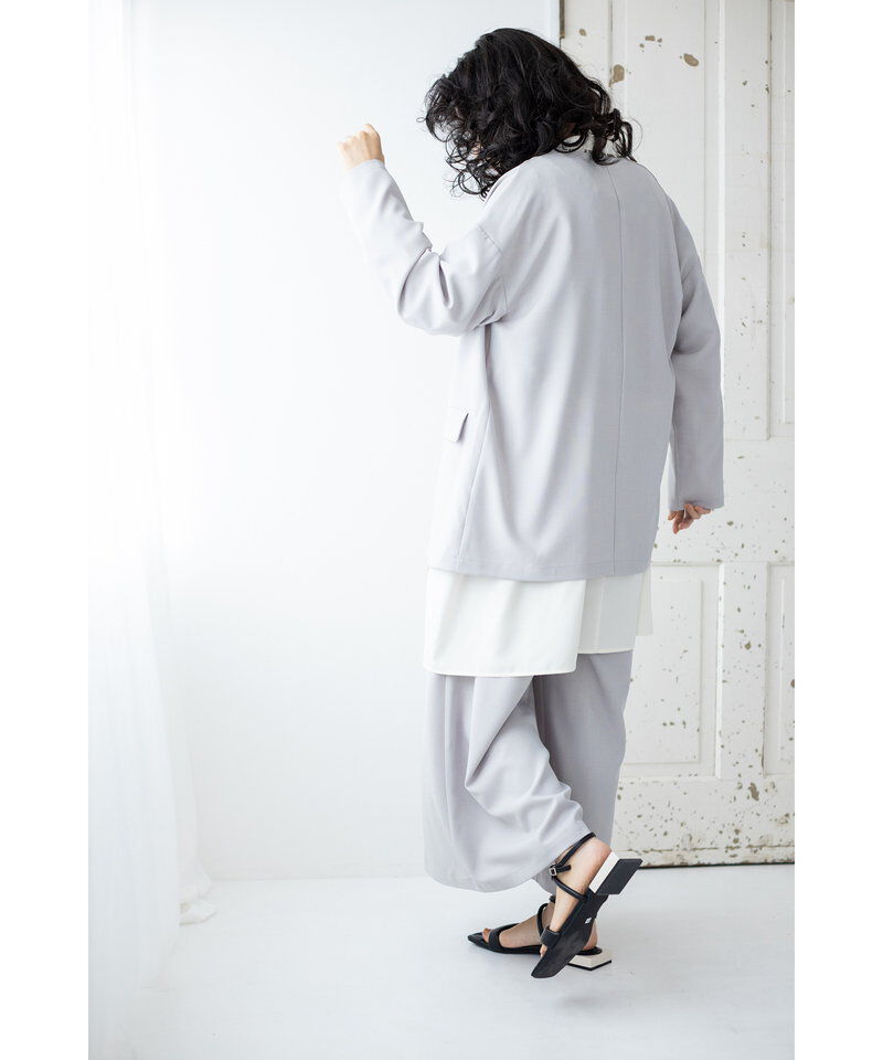  「ノーカラーアシンメトリージャケット」|ノーカラージャケット|