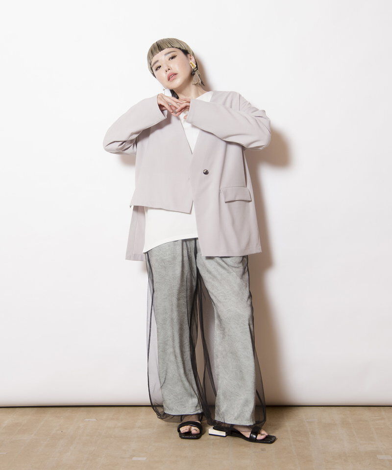  「ノーカラーアシンメトリージャケット」|ノーカラージャケット|