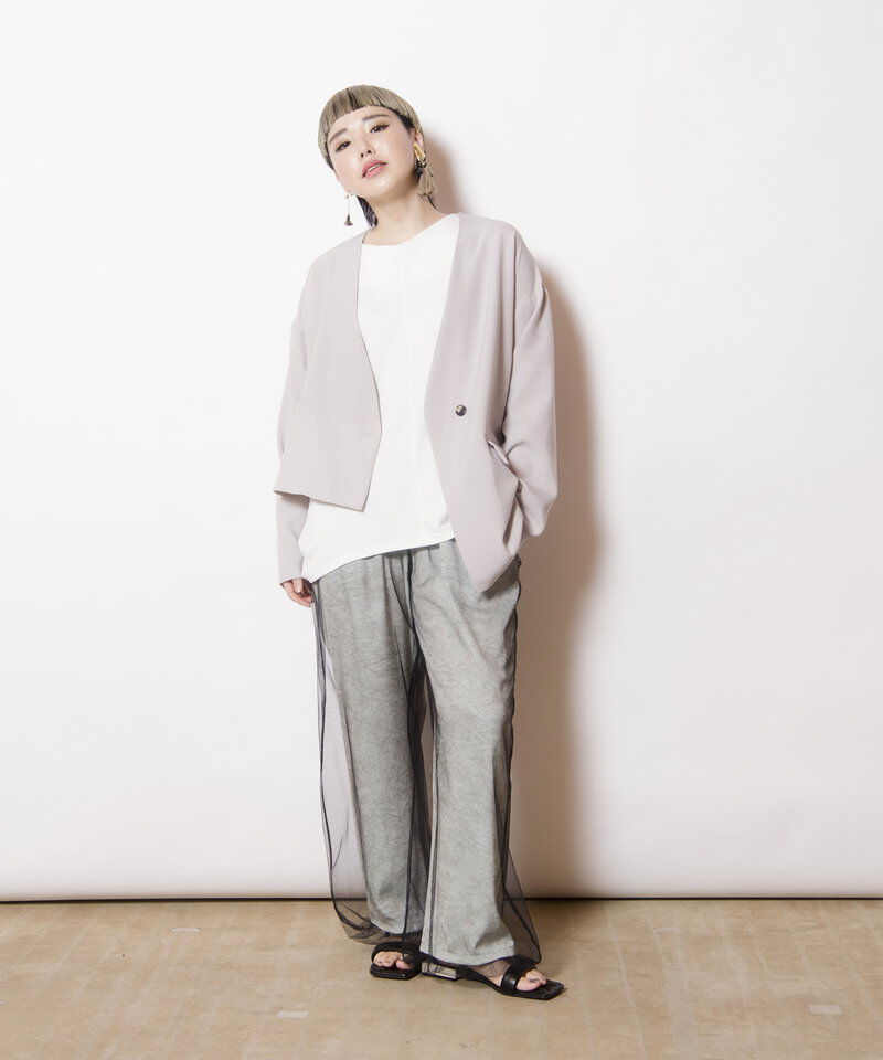  「ノーカラーアシンメトリージャケット」|ノーカラージャケット|