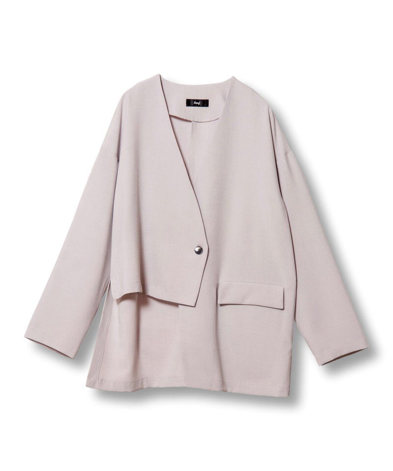  「ノーカラーアシンメトリージャケット」|ノーカラージャケット|