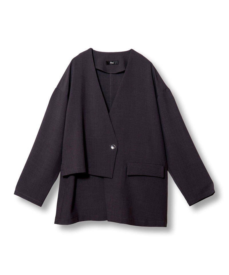  「ノーカラーアシンメトリージャケット」|ノーカラージャケット|