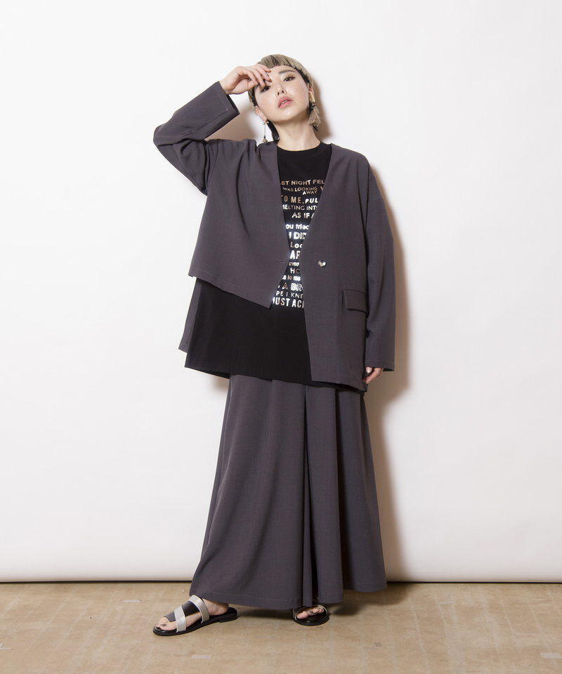  「ノーカラーアシンメトリージャケット」|ノーカラージャケット|