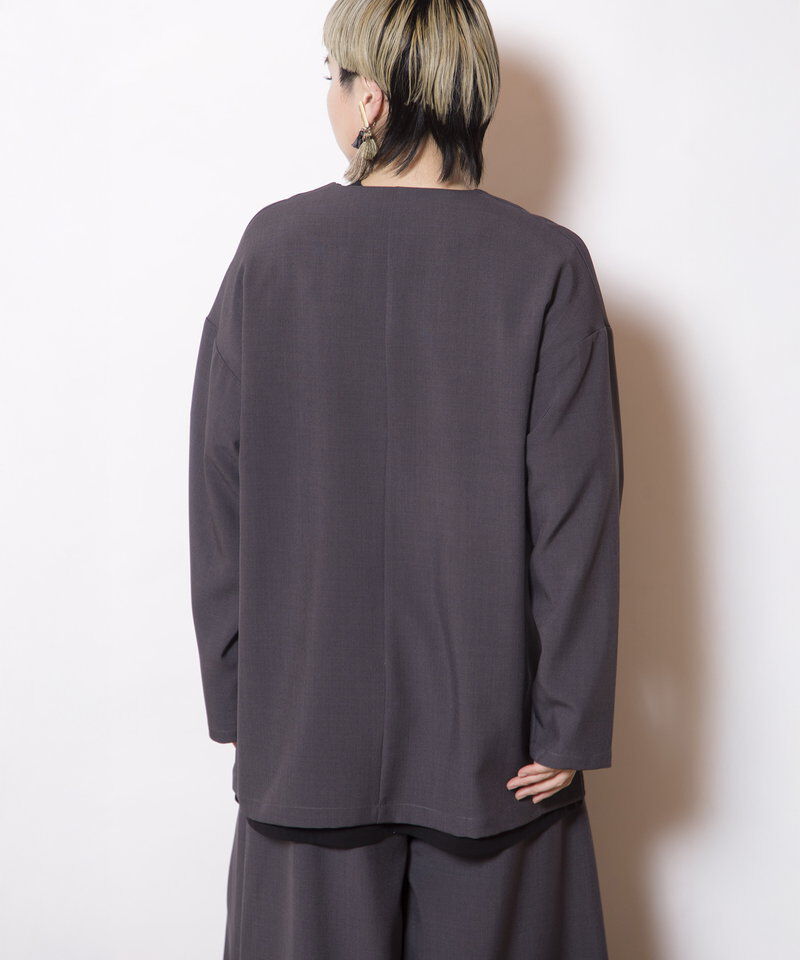  「ノーカラーアシンメトリージャケット」|ノーカラージャケット|