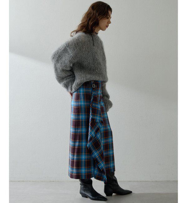  「チェックフリンジスカート」|スカート|