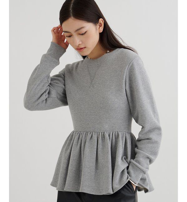  「裏毛フリルプルオーバー」|Tシャツ・カットソー|グレー