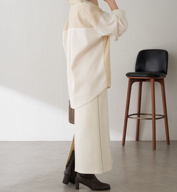  「【冬から着れる】ポンチドッキングシャツ」|シャツ・ブラウス|