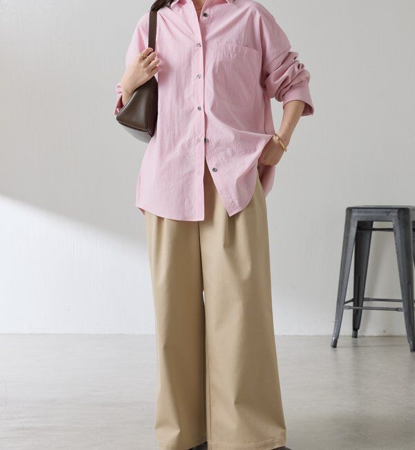  「【冬から着れる】ポンチドッキングシャツ」|シャツ・ブラウス|