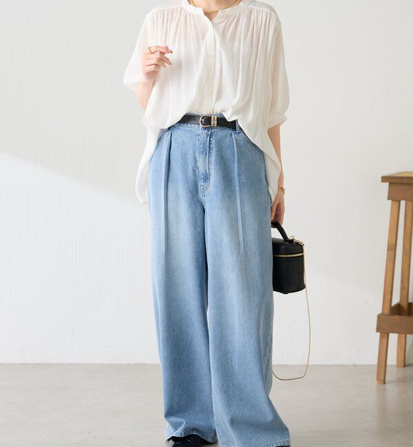  「強撚2WAYシアーボウタブラウス」|シャツ・ブラウス|