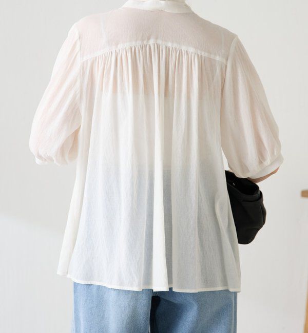  「強撚2WAYシアーボウタブラウス」|シャツ・ブラウス|