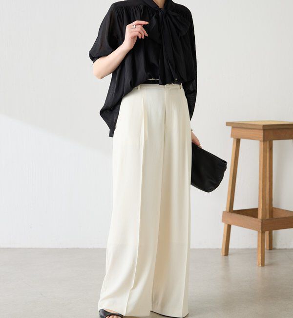  「強撚2WAYシアーボウタブラウス」|シャツ・ブラウス|