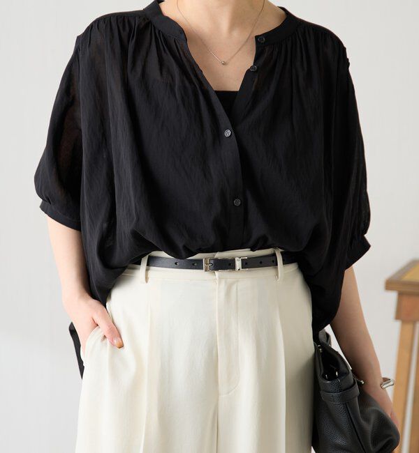  「強撚2WAYシアーボウタブラウス」|シャツ・ブラウス|