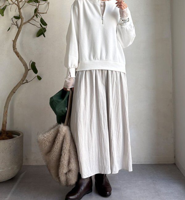  「【WEB限定】ハーフジップドッキングワンピース」|ワンピース|