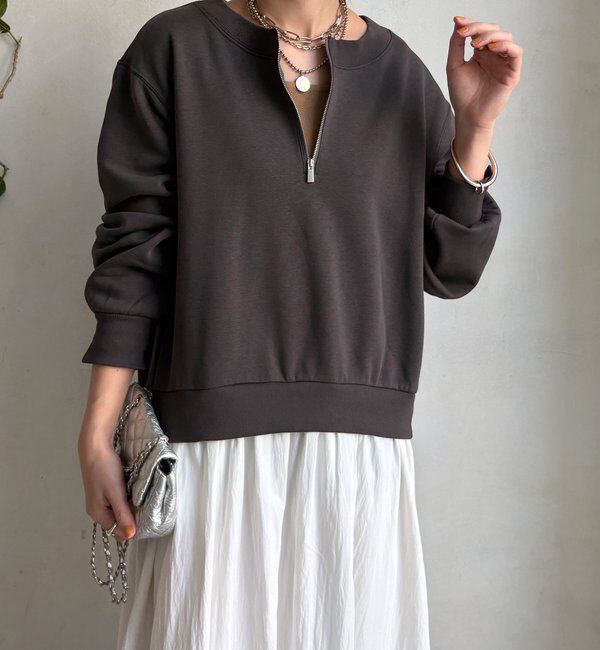  「【WEB限定】ハーフジップドッキングワンピース」|ワンピース|