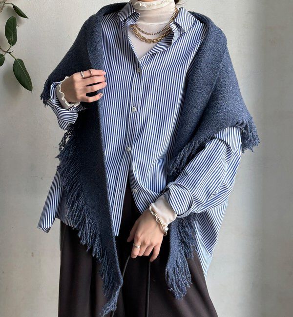  「【WEB限定】三角フリンジストール」|マフラー|