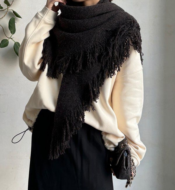  「【WEB限定】三角フリンジストール」|マフラー|