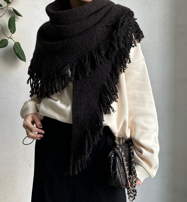  「【WEB限定】三角フリンジストール」|マフラー|