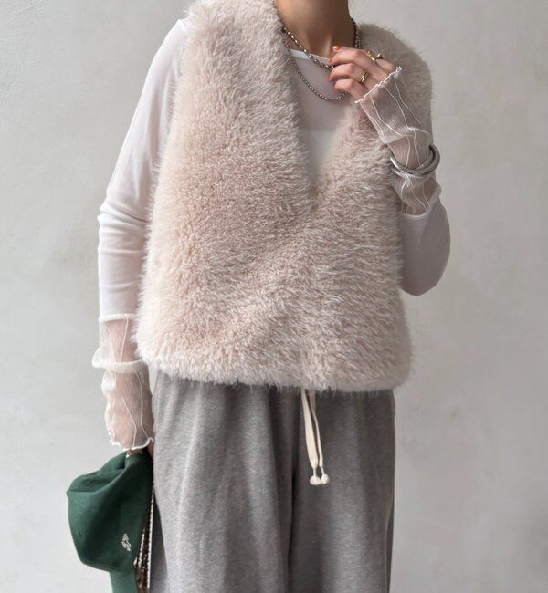  「レースチュール切替シアーTEE」|Tシャツ・カットソー|