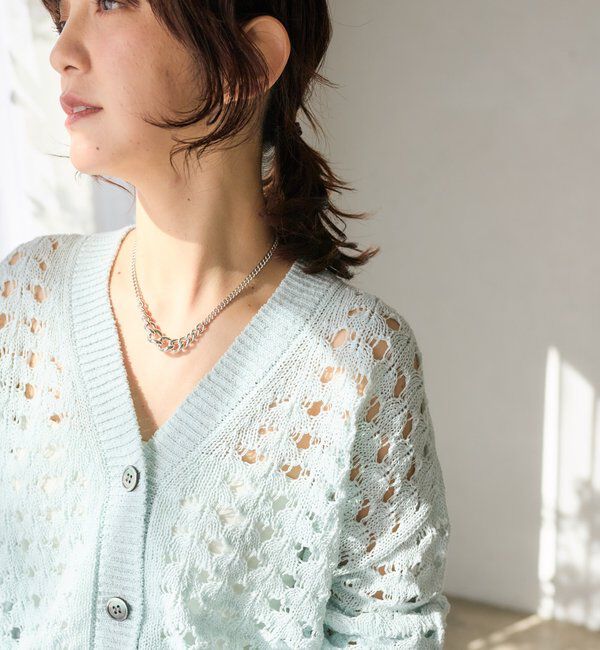  「【夏まで使える】透かし編みカーディガン」|カーディガン|