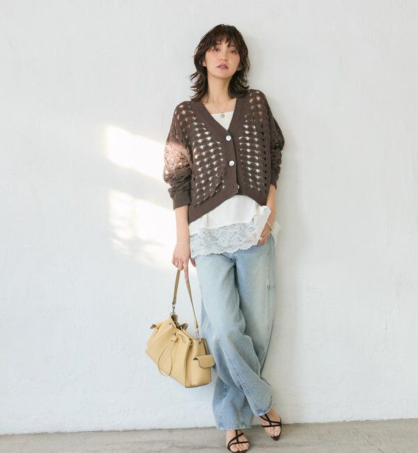 「【夏まで使える】透かし編みカーディガン」|カーディガン|