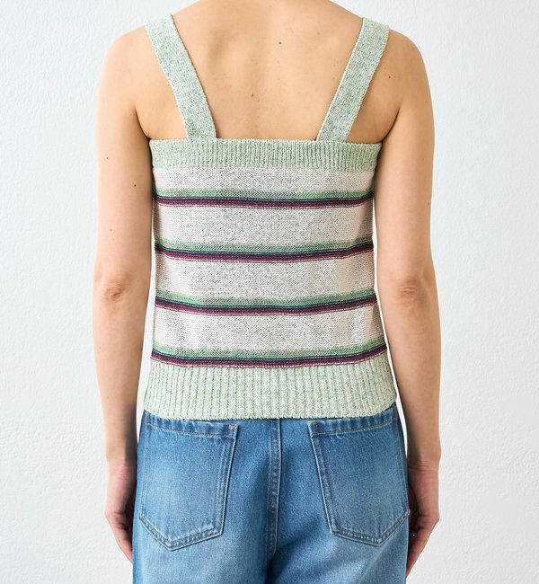  「【アンサンブル着用可能】マルチボーダーニットキャミ」|ニット・セーター|