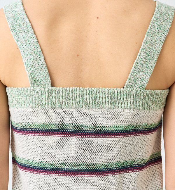  「【アンサンブル着用可能】マルチボーダーニットキャミ」|ニット・セーター|