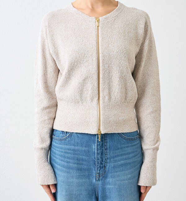  「【大人のこなれ感】メランジブークレーZIPニット」|カーディガン|