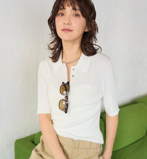  「【オンオフ使える】クールフィールポロニット」|ニット・セーター|