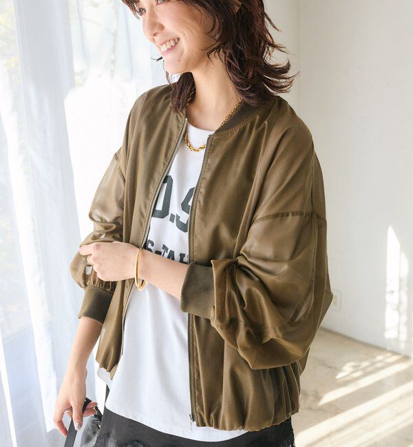  「予約【ほどよい抜け感】グロッシーシアーブルゾン」|ブルゾン・スタジャン|