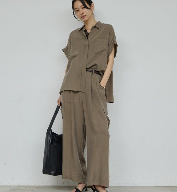  「【セットアップ対応】キュプラカーゴパンツ」|チノ|ブラウン