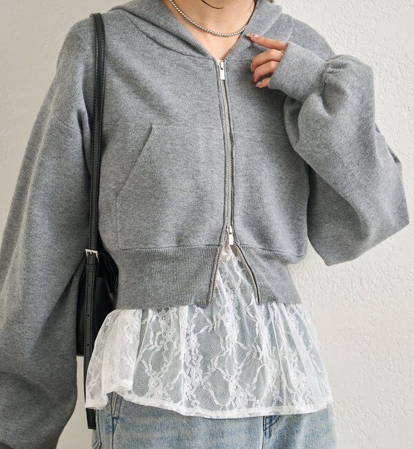  「フーディーニットショートパーカー」|パーカー|