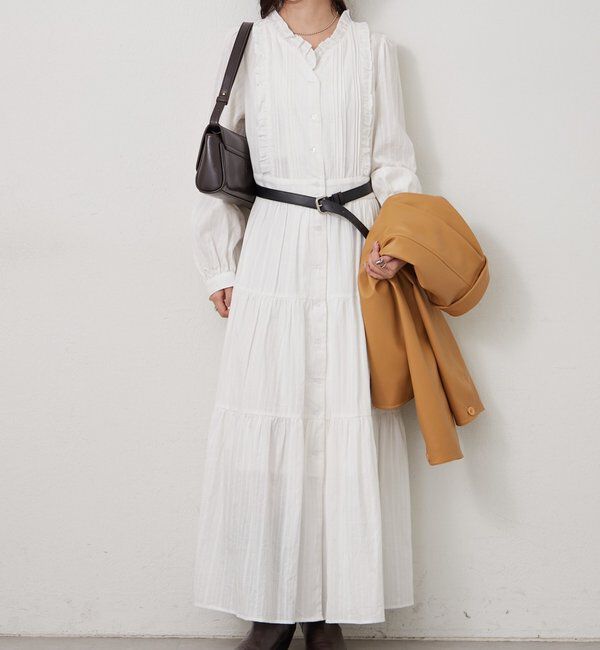  「コットンフリルワンピース」|ワンピース|オフホワイト