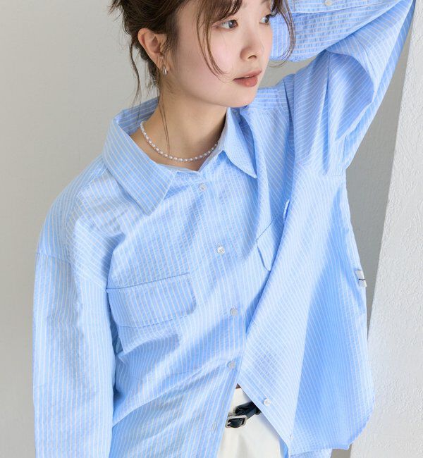  「ストライプBIGシャツ」|シャツ・ブラウス|